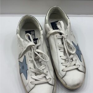 White Golden Goose with Blue Star Accents